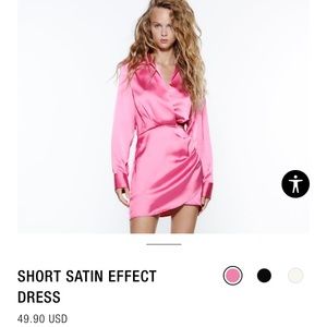 Zara Short Satin Effect Dress